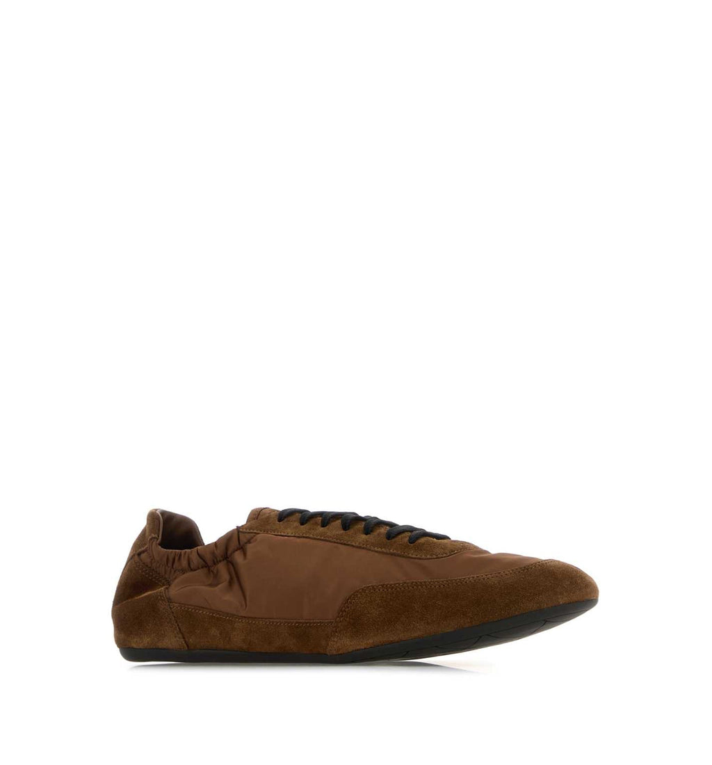 Collapse Re-Nylon And Suede Elasticized Sneakers
