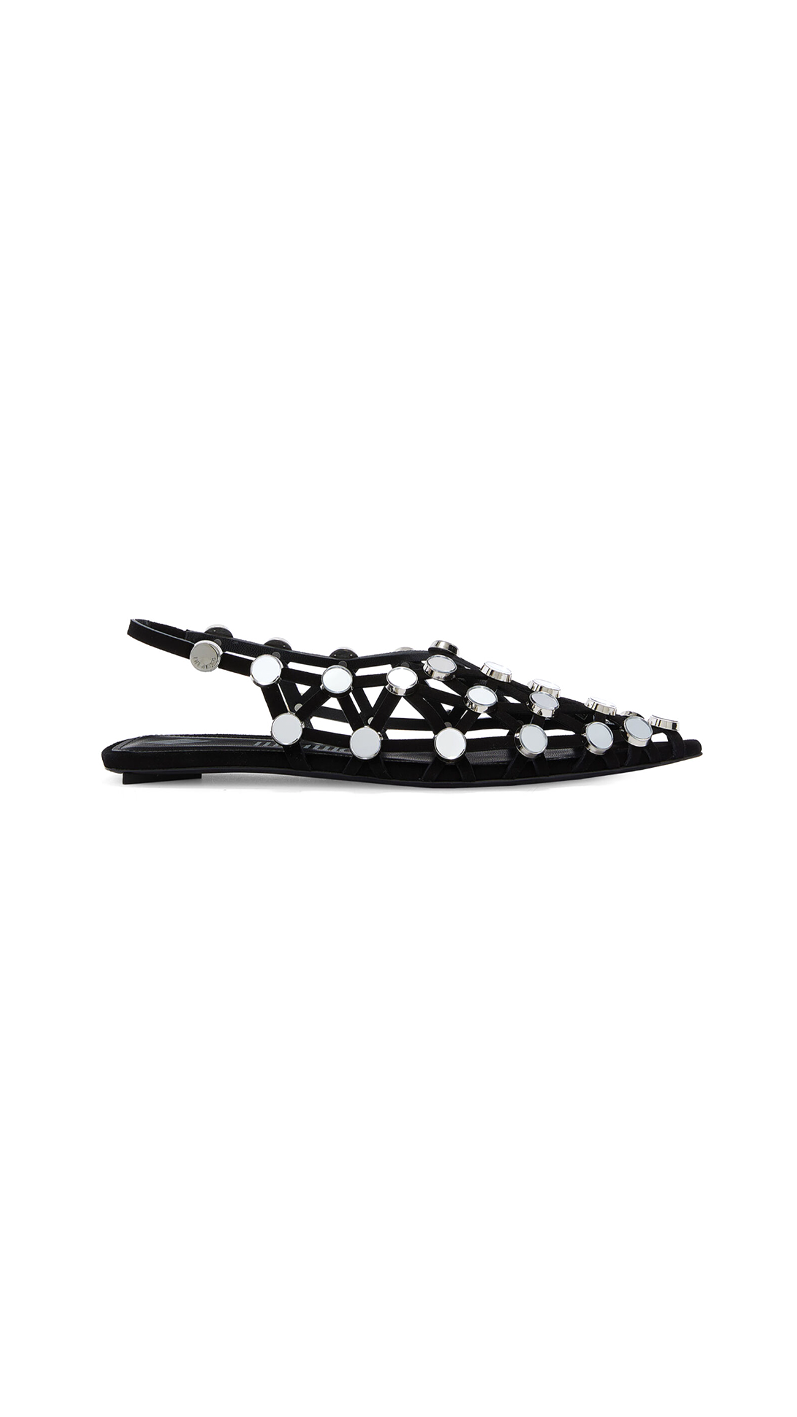 Grid Suede Ballerinas - Black