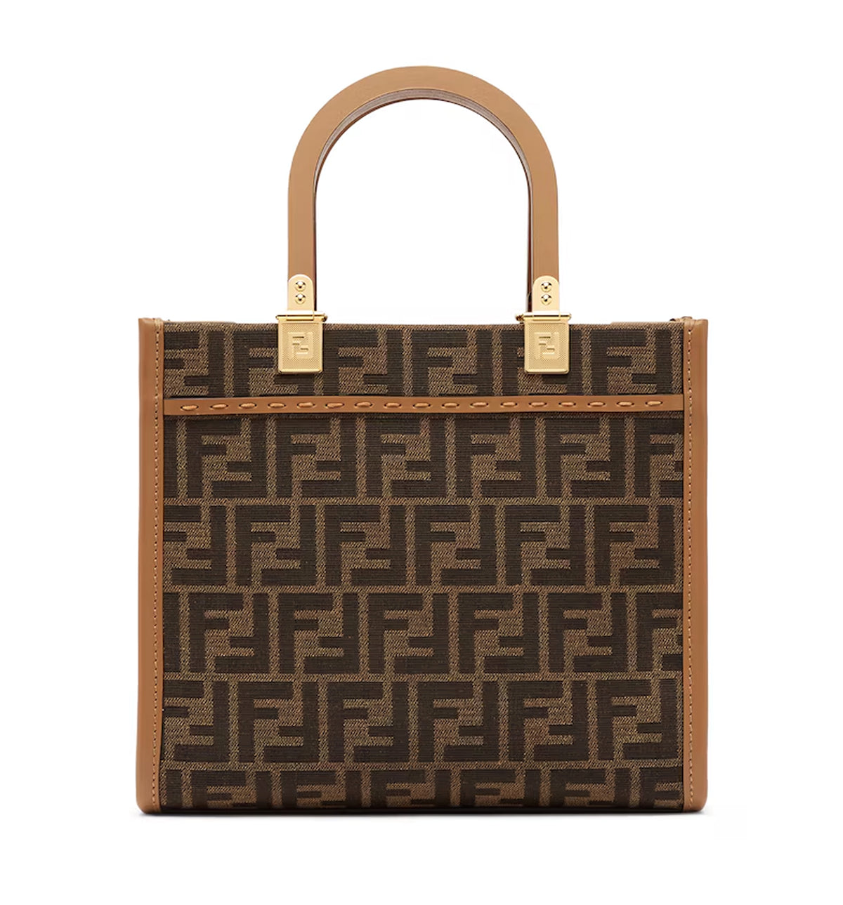 Sunshine Small Brown FF Jacquard Fabric Bag