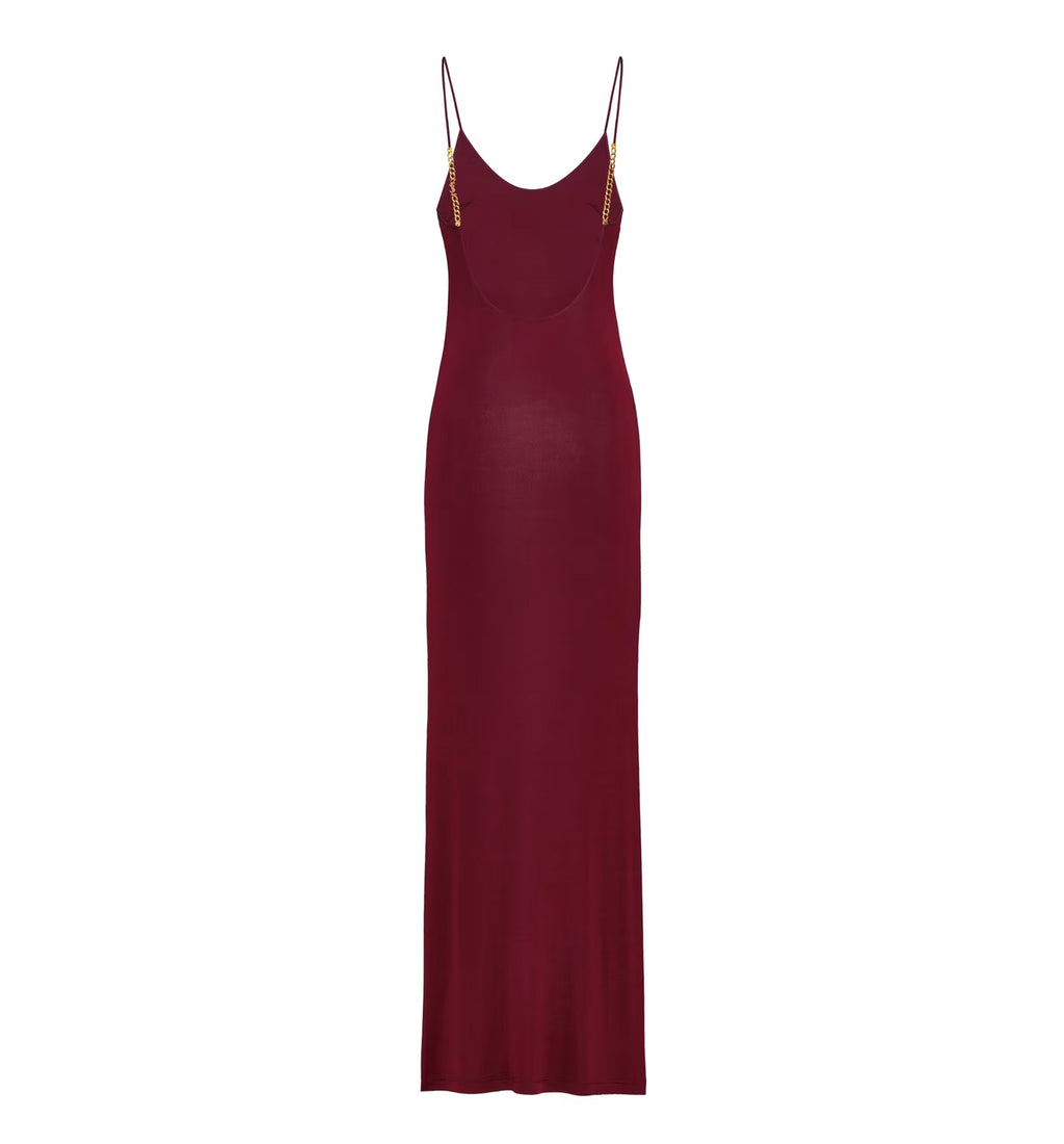 Cassandre-chain Backless Dress In Knit