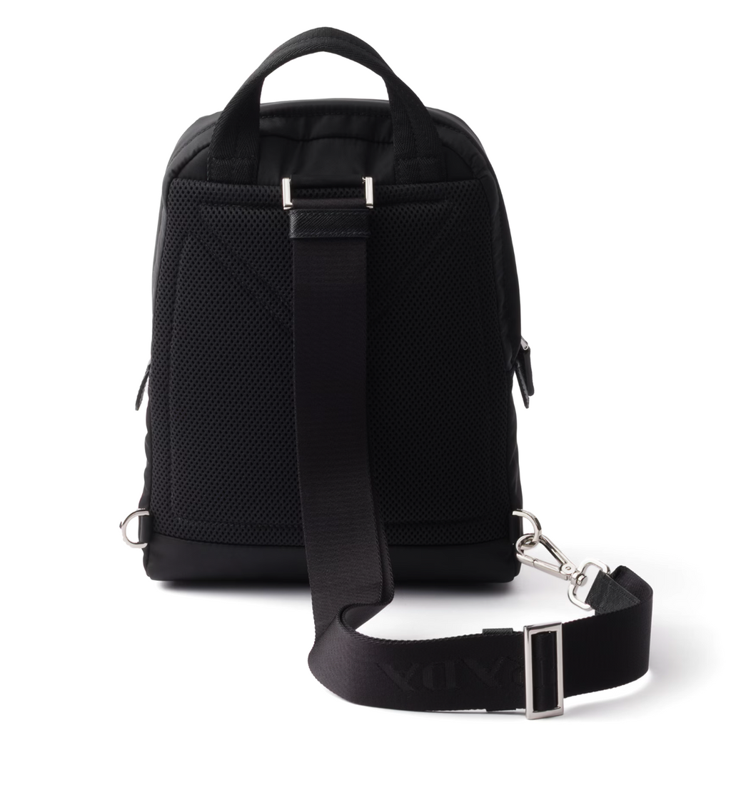 Re-Nylon and Saffiano leather backpack