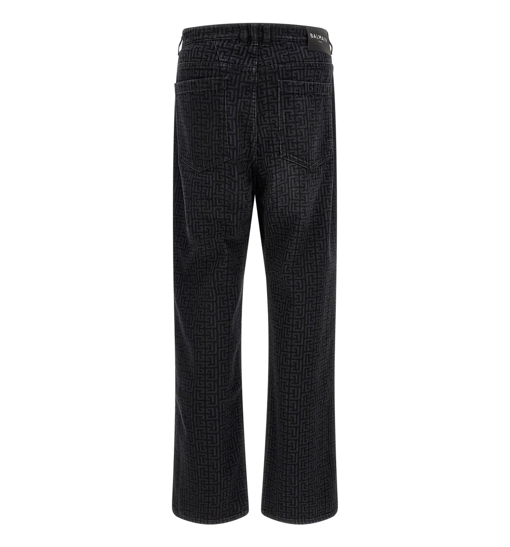 Monogram Pattern Jeans