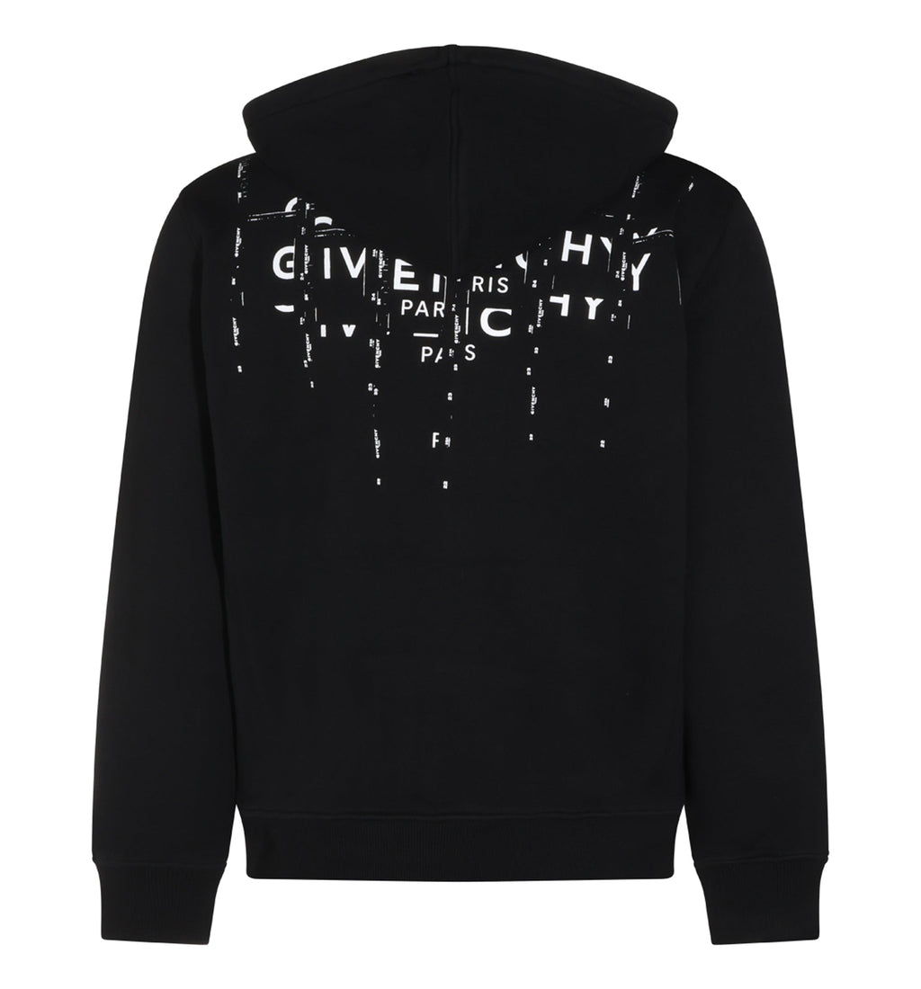 Zipped hoodie in fleece with Photographic Negative print