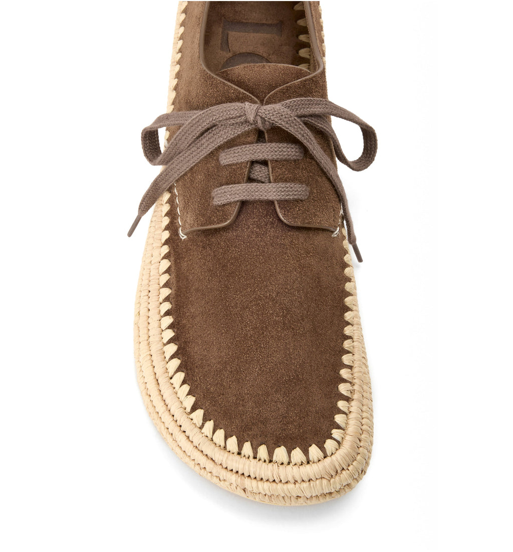 Rio Lace-up In Suede And Raffia