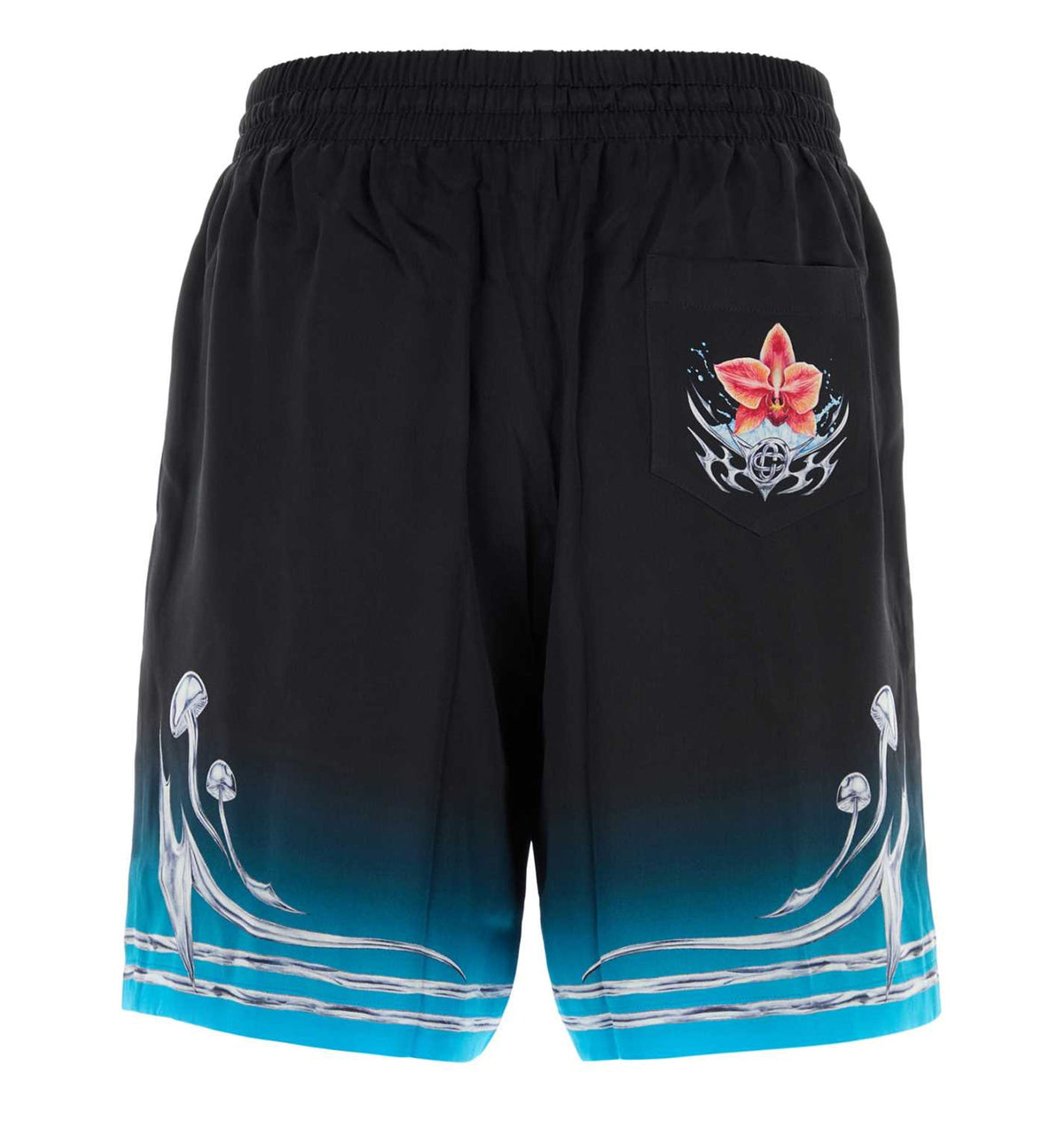 Printed Satin Bermuda Shorts