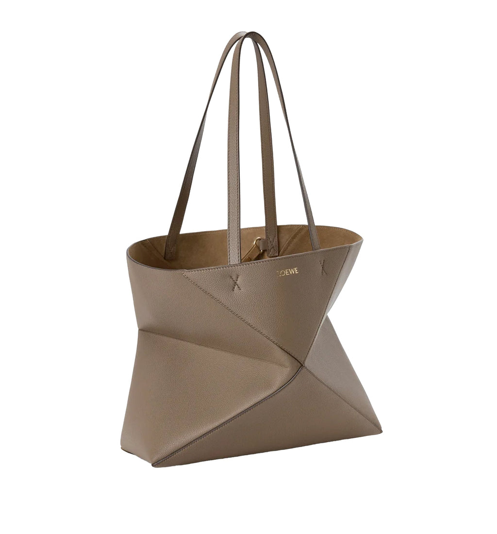 Medium Horizontal Puzzle Fold Tote In Soft Grained Calfskin