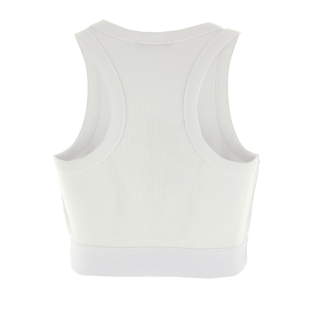 Cropped Tank Top In Cotton With Givenchy Band