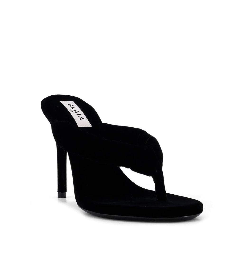 Heel Thong Mules in Velvet