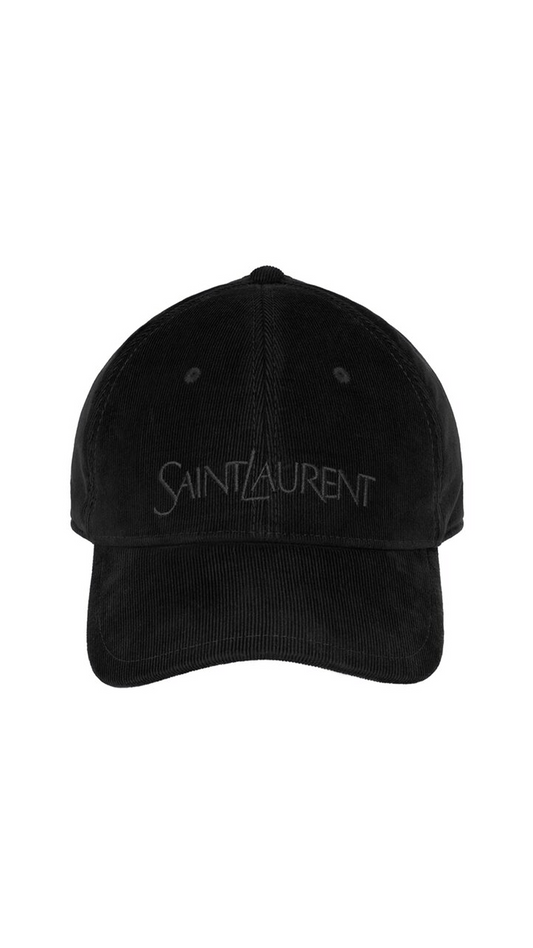 Saint Laurent Vintage Cap in Corduroy - Black