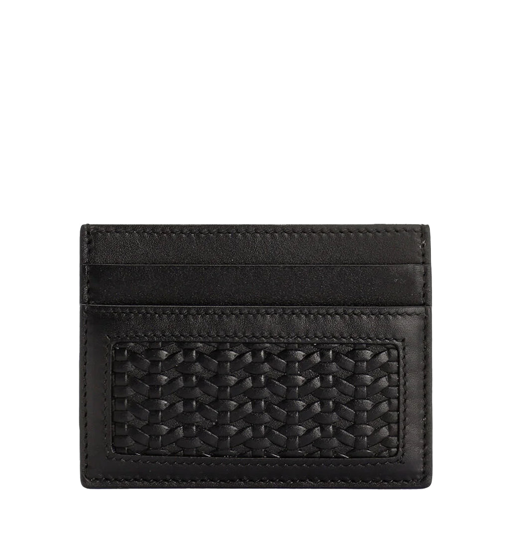 Woven Plongé Calfskin Card Holder