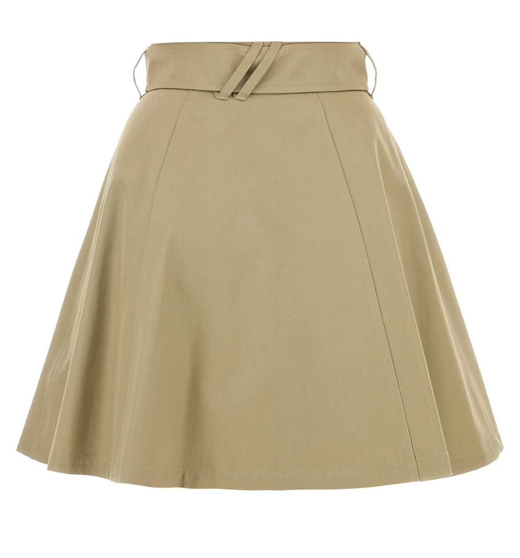 Gabardine Trench Mini Skirt