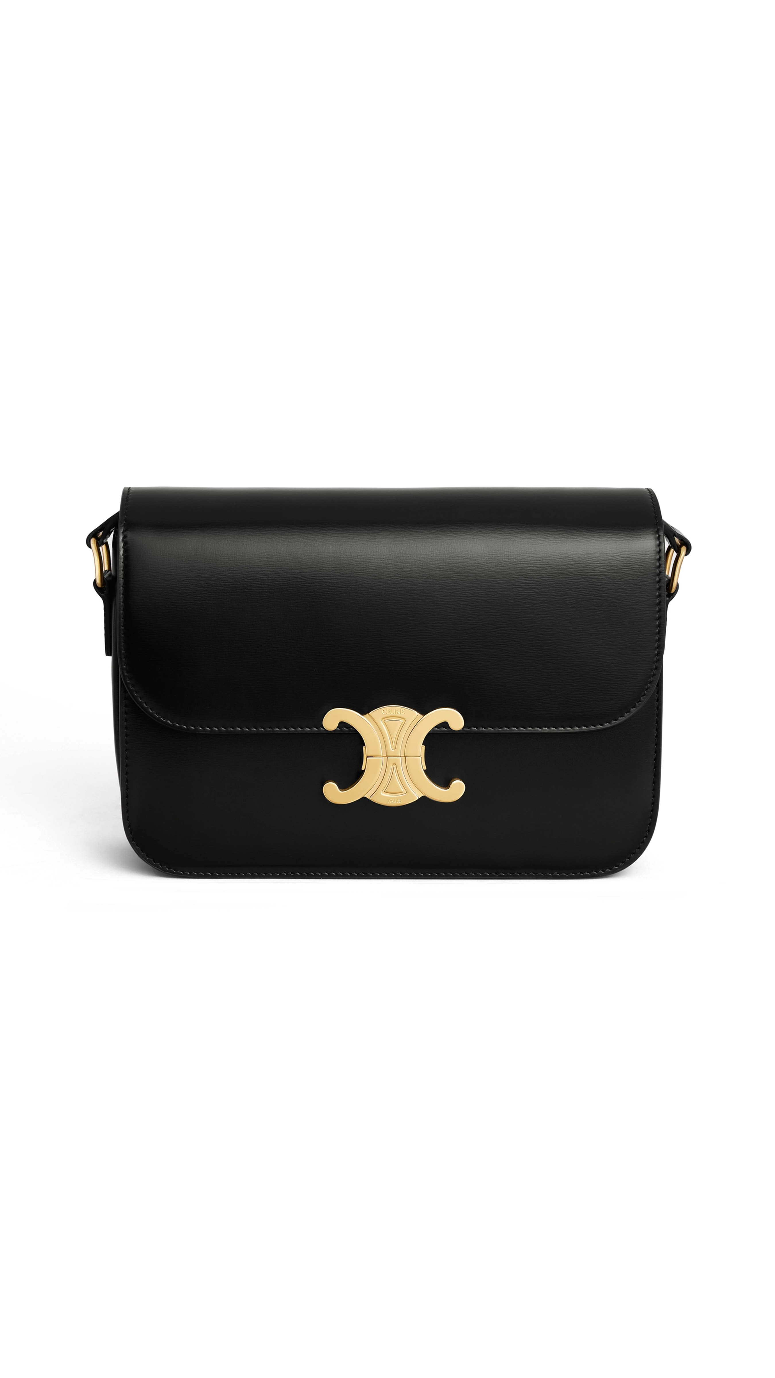 Classic Triomphe Bag in Shiny Calfskin - Black