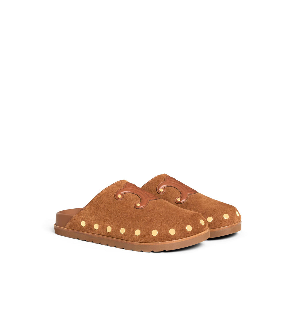 Celine Pitea Clog In Suede Calfskin