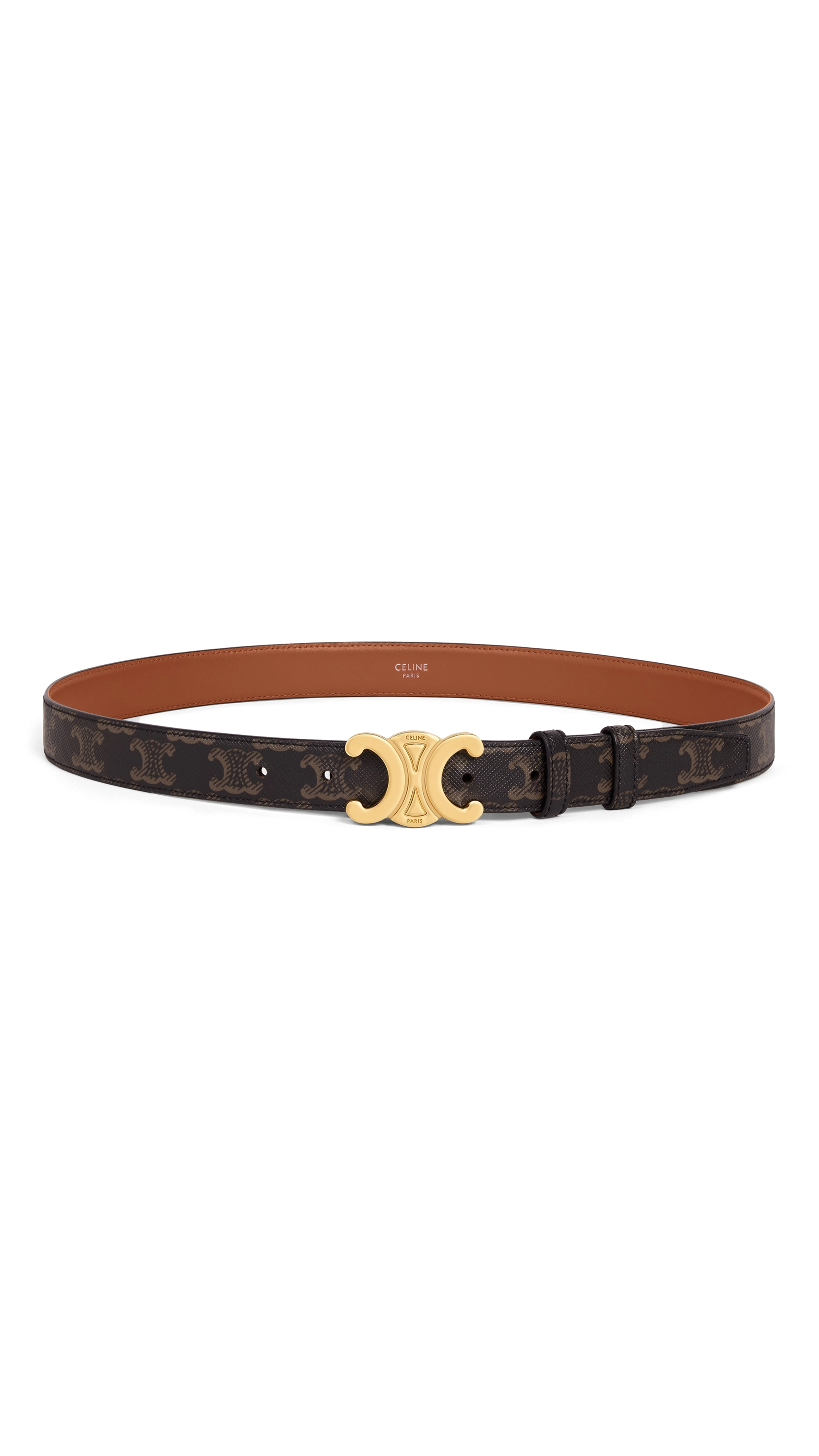 Medium Triomphe Belt in Triomphe Canvas - Tan