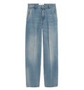 Blue balloon-fit cotton jeans