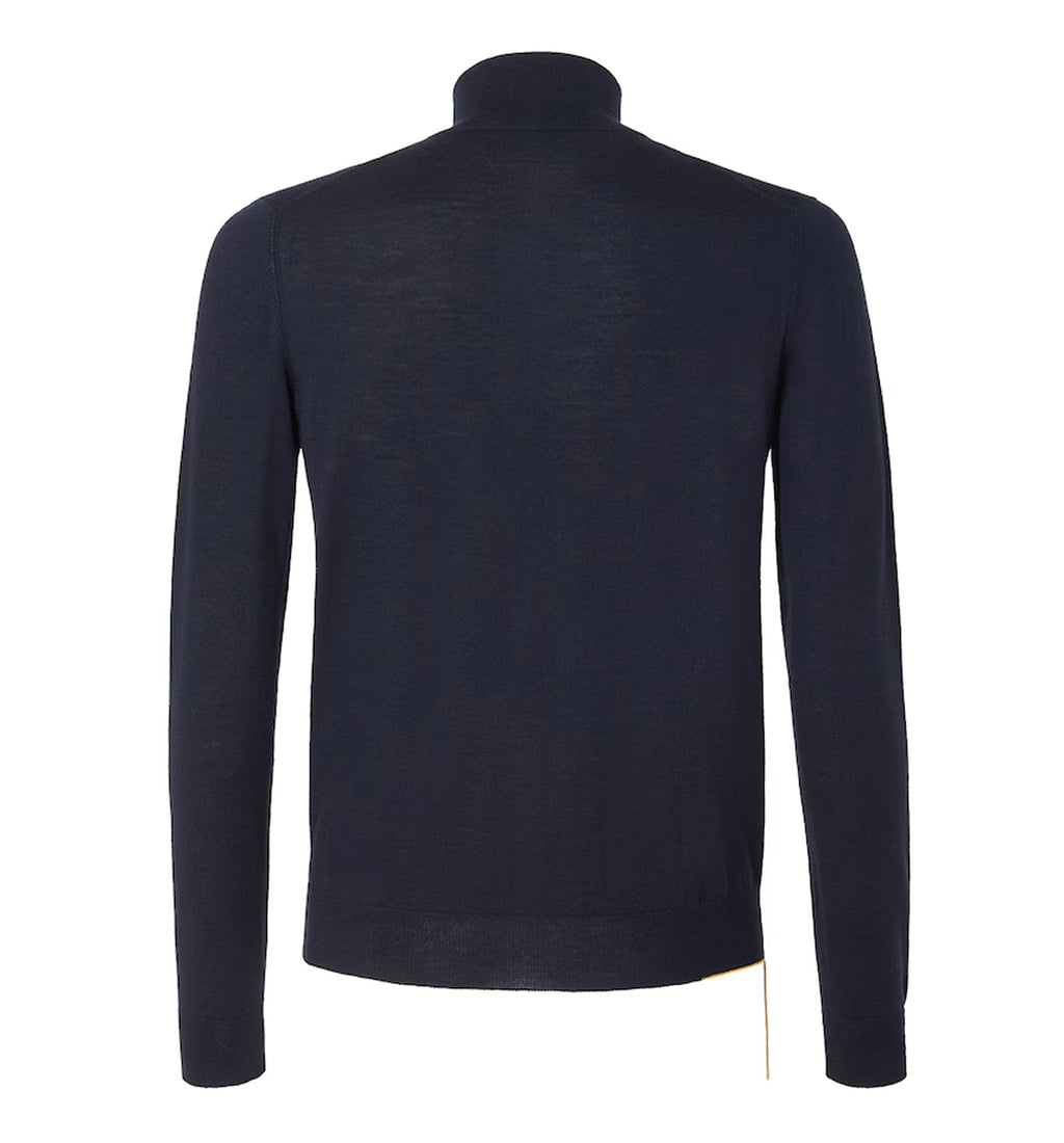 Navy Blue Wool Cardigan