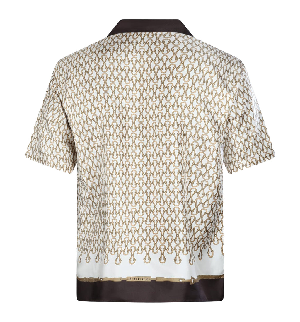 Printed Silk Twill Bowling Shirt