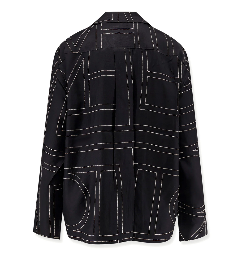 Monogram Silk PJ Top