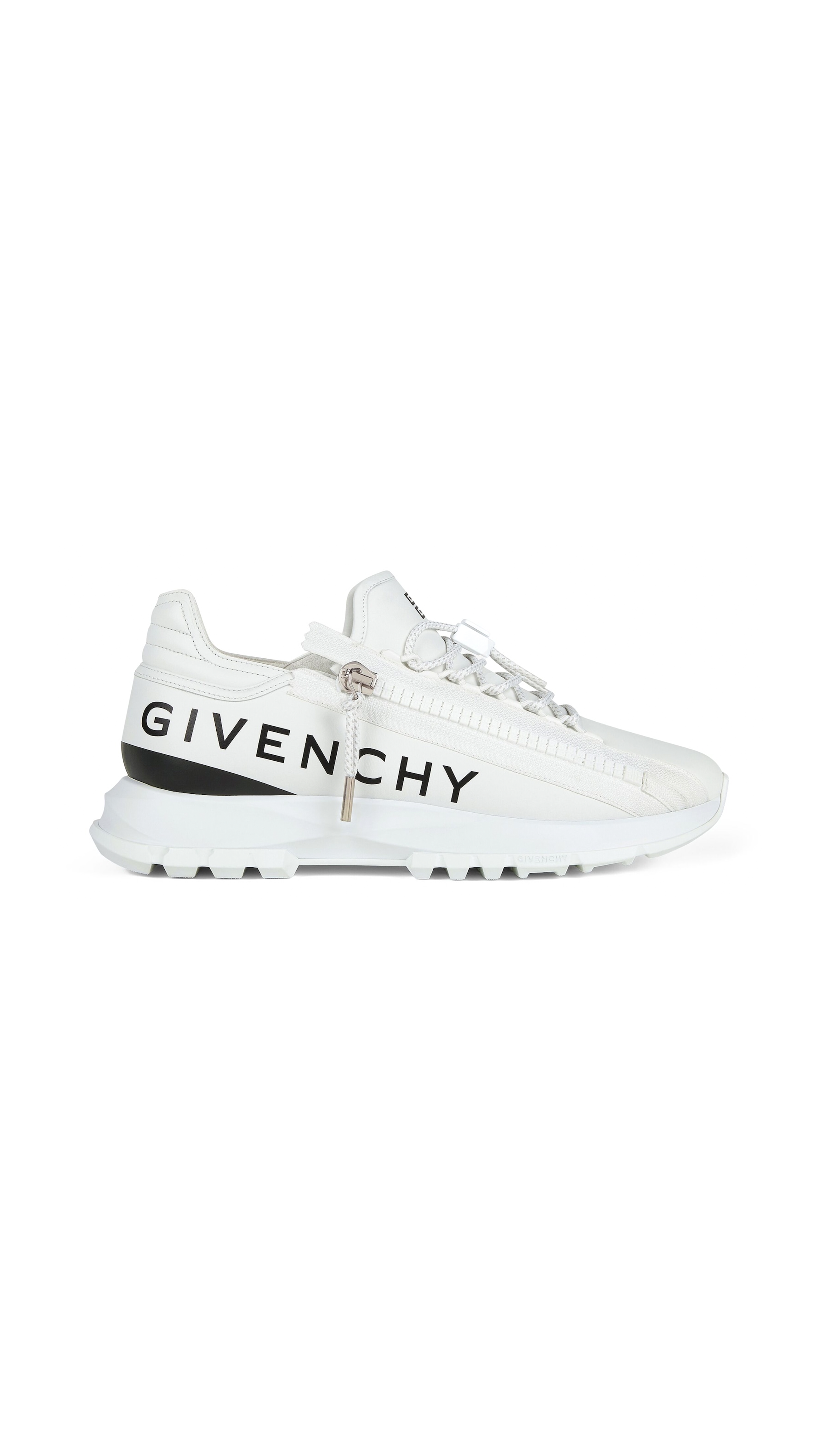 Spectre Runner Sneakers in Leather with Zip - White/Black