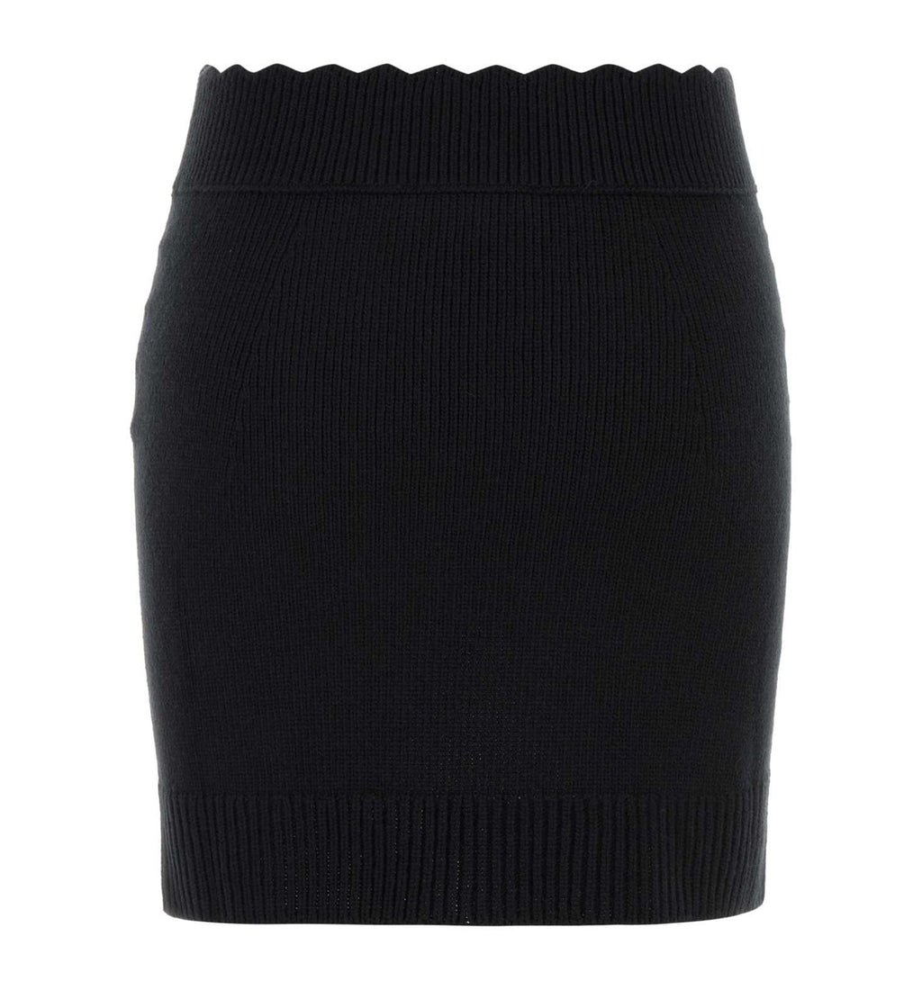 Fitted Mini Skirt In A Wool & Cashmere Knit
