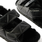 Padded Nappa Leather Sandals with Shearling - Black