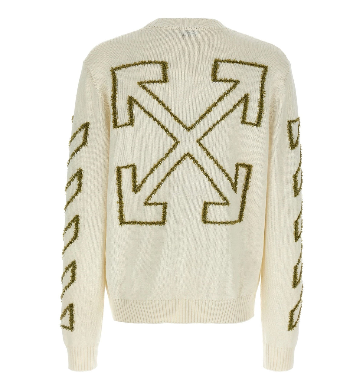 Diagonal Arrow Fuzzy Crewneck Sweater