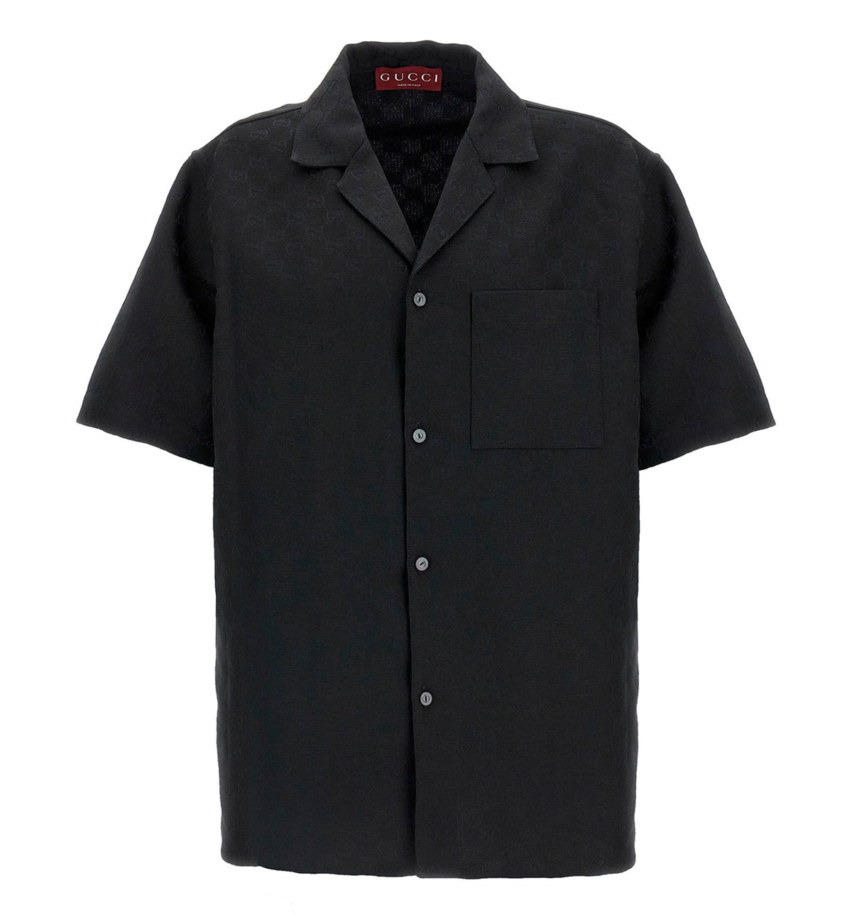 GG canvas linen blend bowling shirt