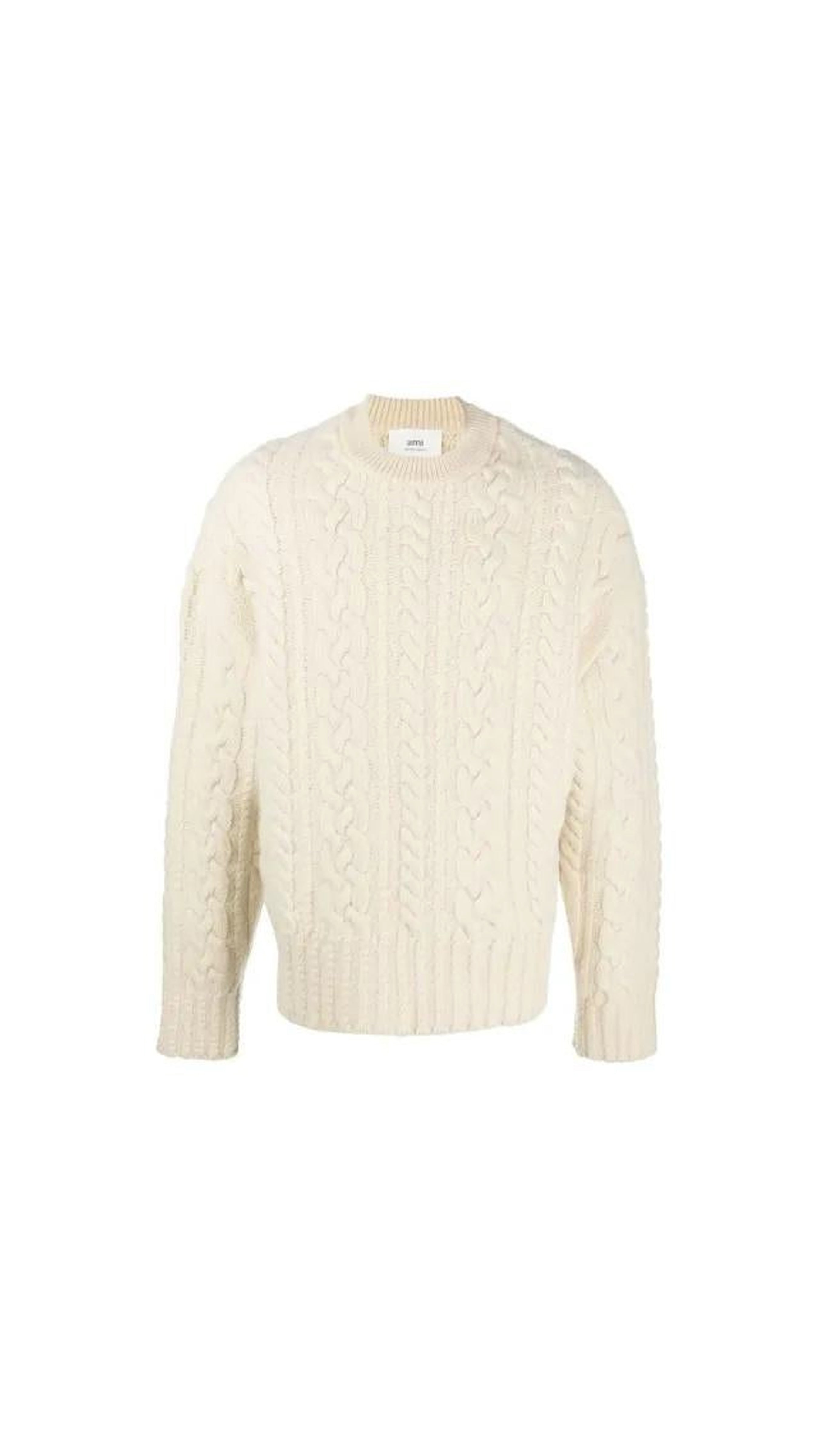 Wool Crewneck Sweater - Cream