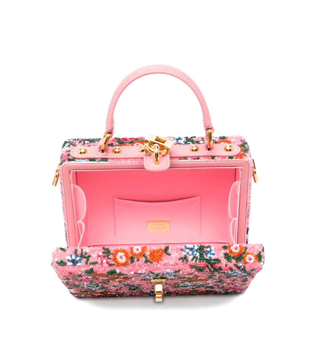 Dolce Box sequin embroidery handbag