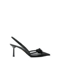 Mesh fabric slingback pumps