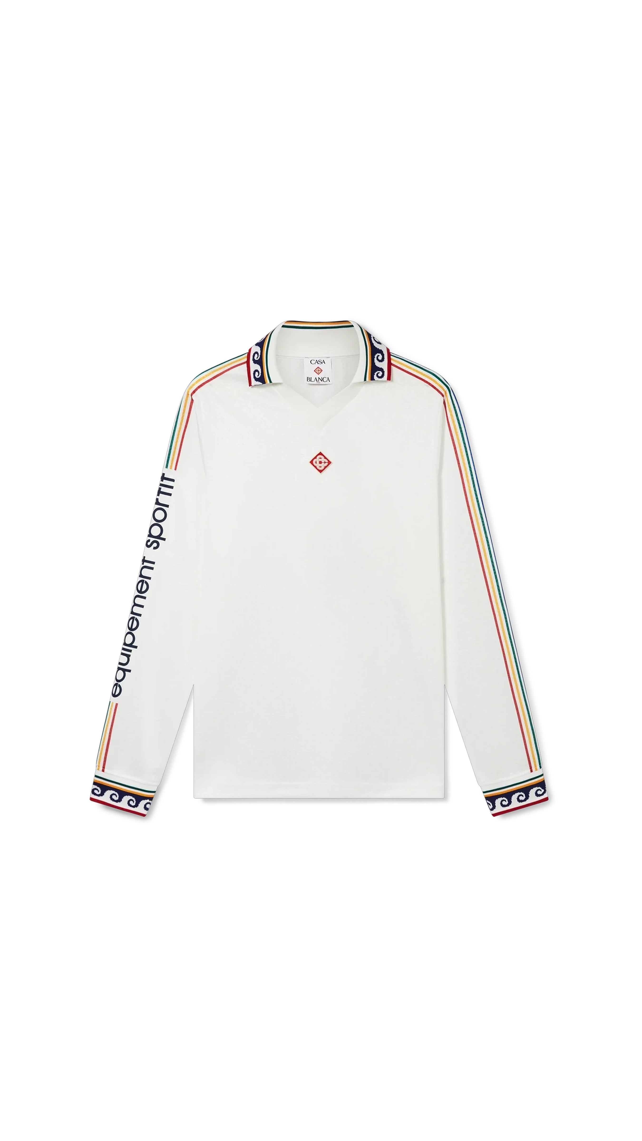 Jacquard Monogram Football Shirt - White