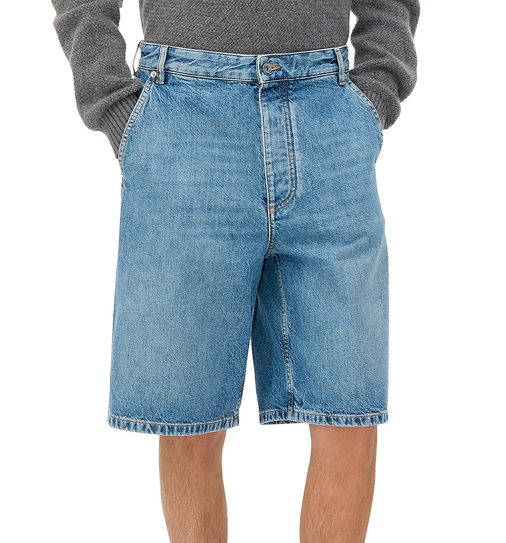 Vintage Indigo Cargo Denim Shorts