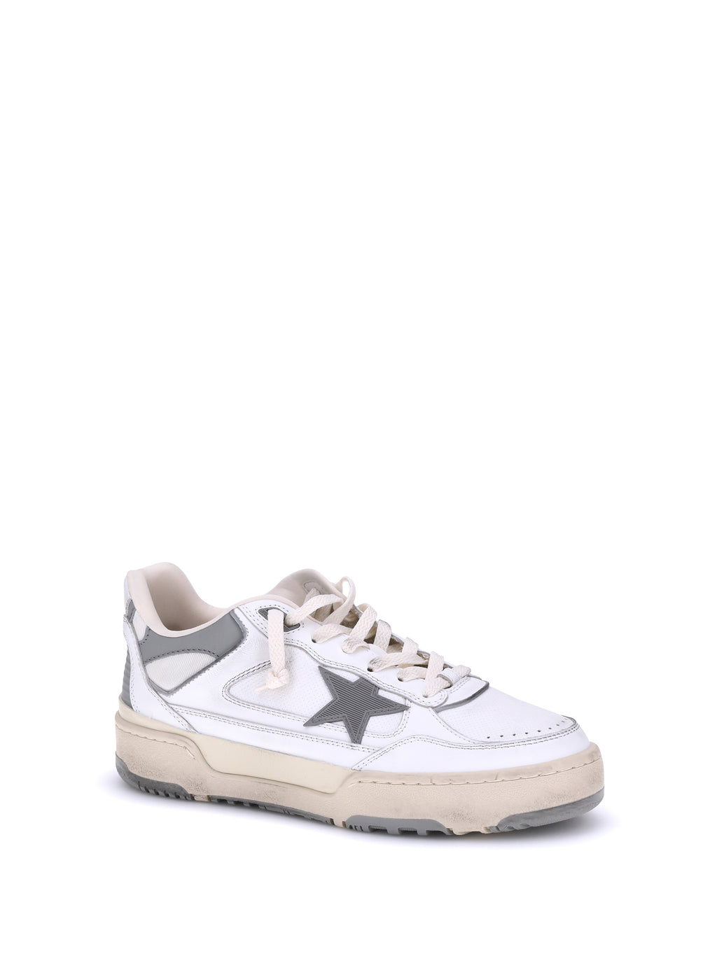 Forty2 With Grey Star And White Leather Heel Tab