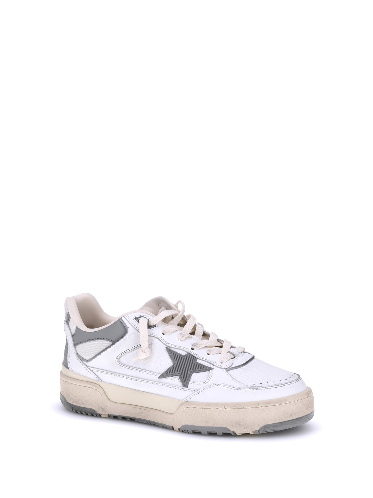 Forty2 With Grey Star And White Leather Heel Tab