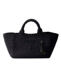 Large crochet tote bag with leather details