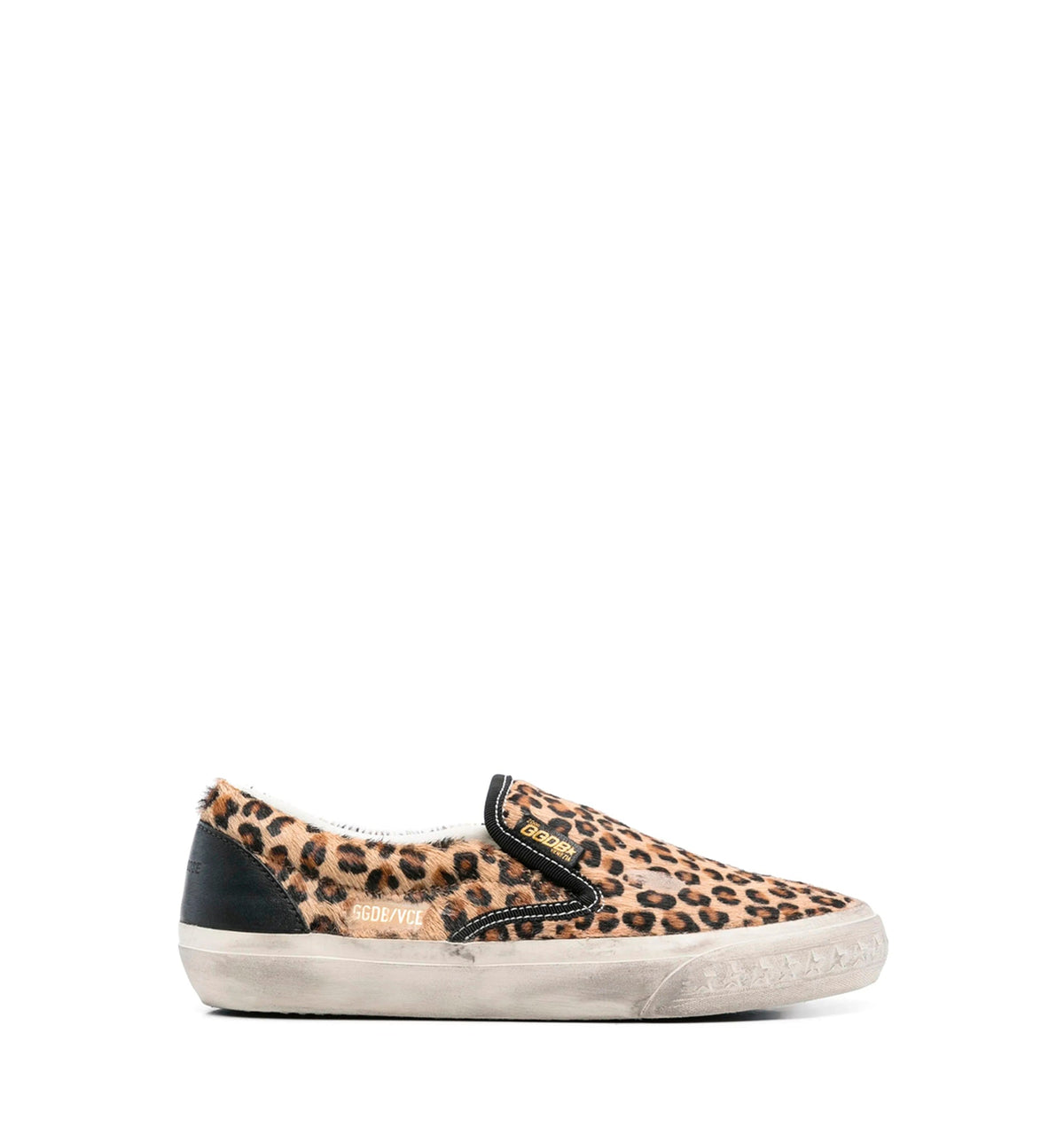 Penstar in leopard-print pony skin with black leather heel tab