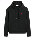 Black cotton hoodie with Ami de Coeur