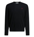 Black crewneck wool sweater with Ami de Coeur