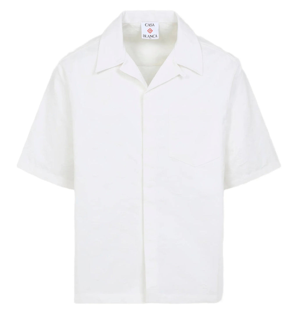 White Monogram Short Sleeve Shirt