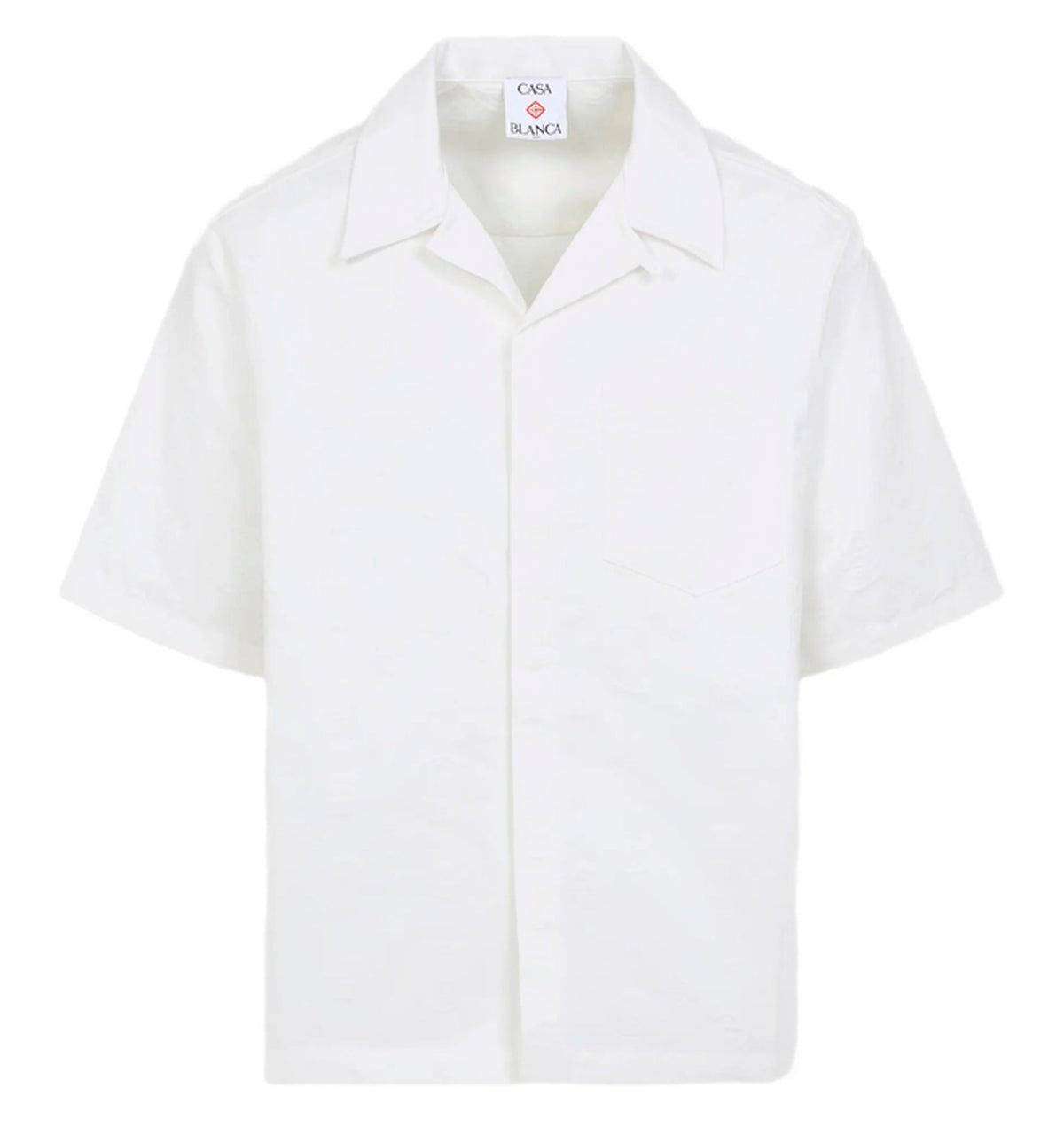 White Monogram Short Sleeve Shirt