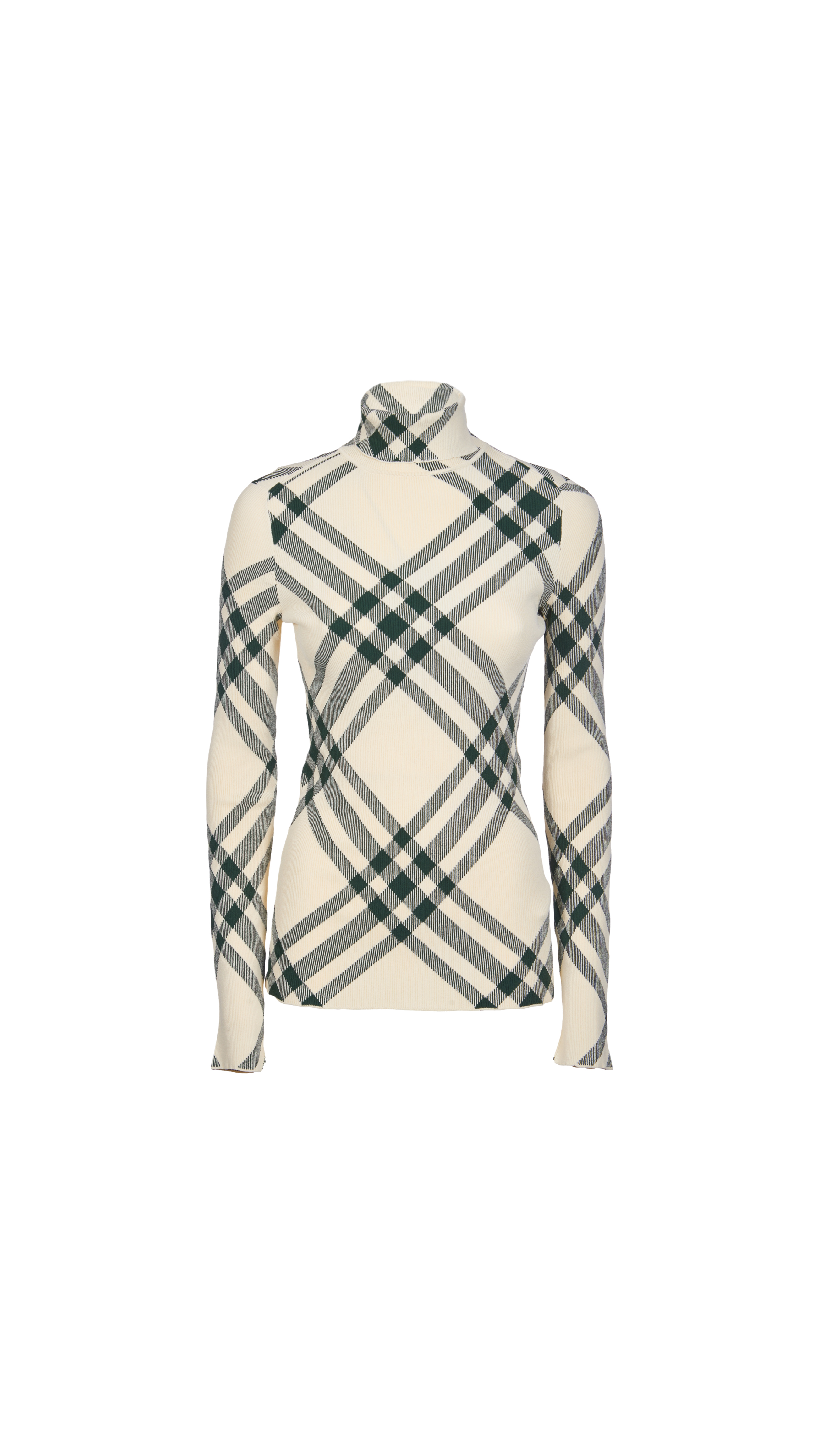 Wool Blend Check Sweater - White/Black