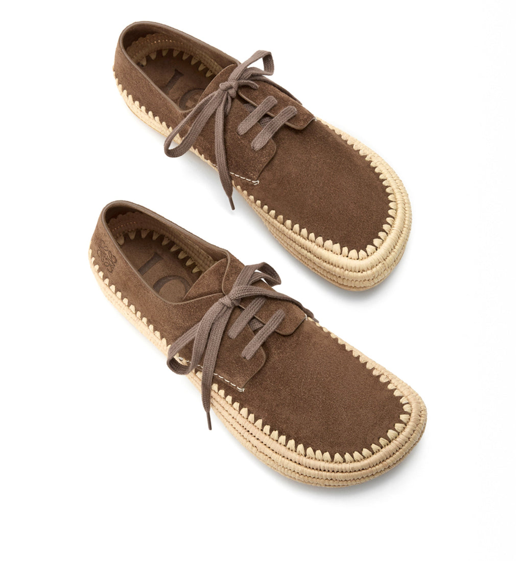 Rio Lace-up In Suede And Raffia