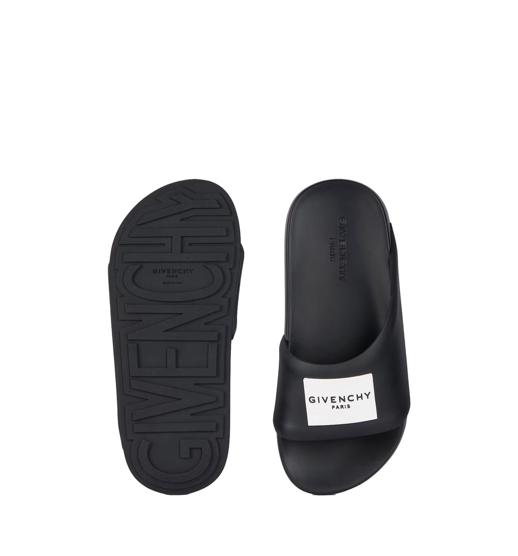 Label Flat Mules In Rubber