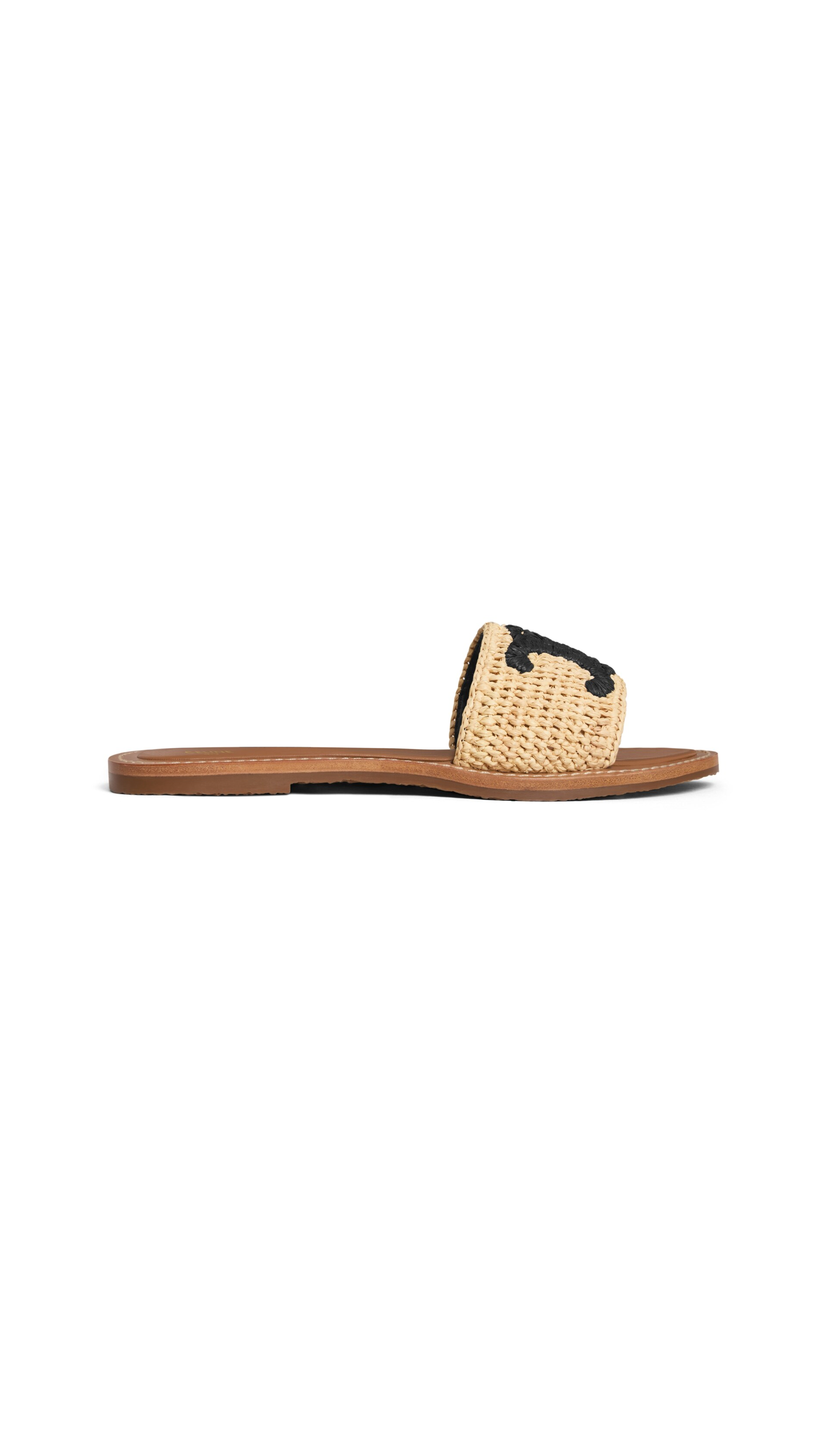 Lympia Mule in Raffia - Natural/Black