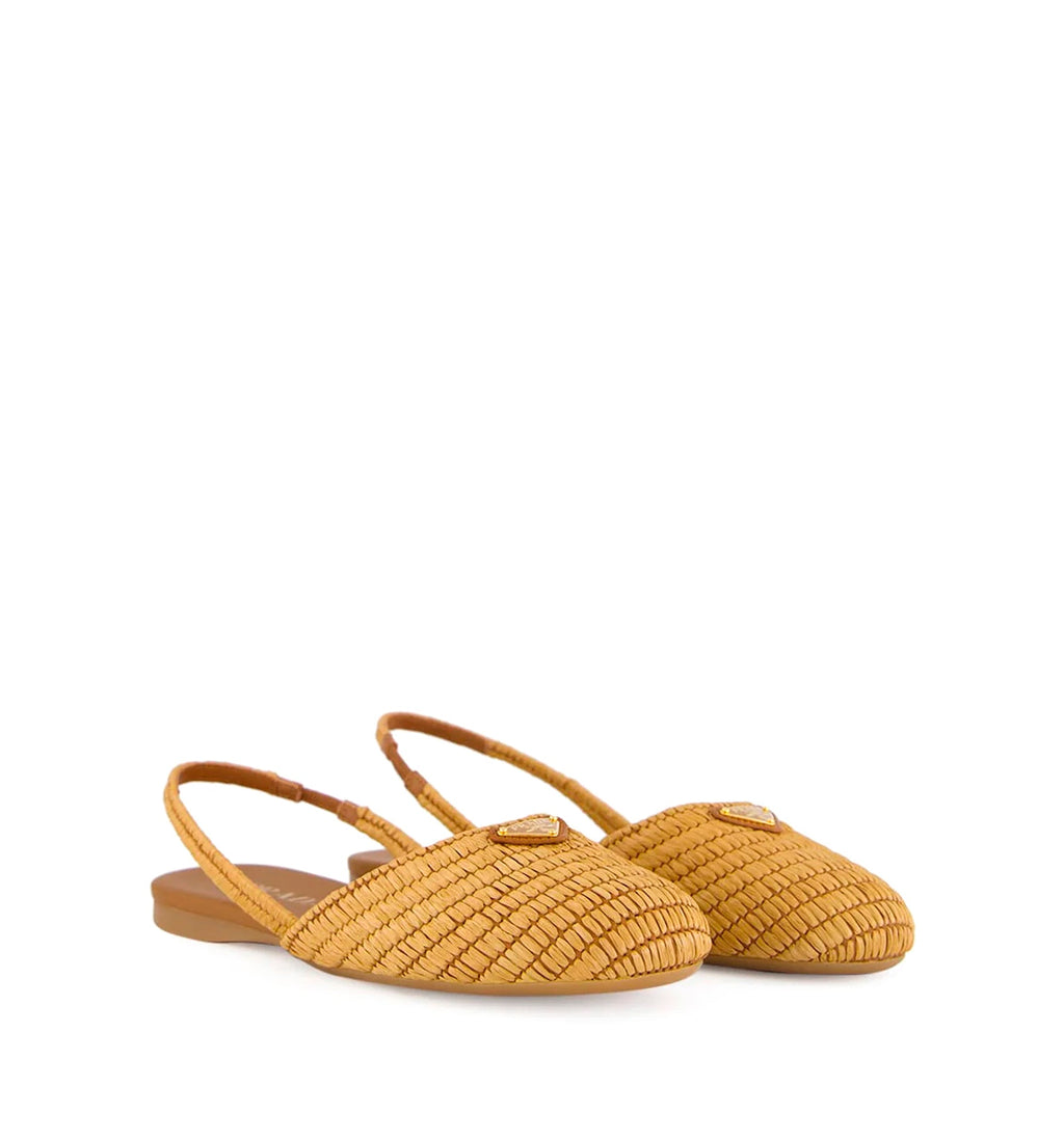 Crochet slingback ballerinas