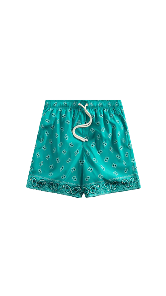 Paisley Swim Shorts - Green