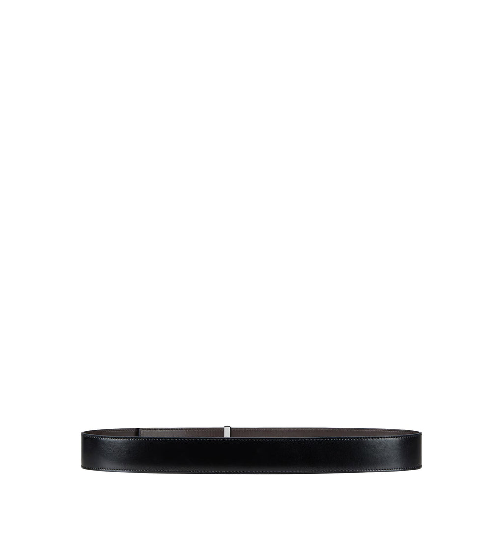 Label Reversible Belt In Leather