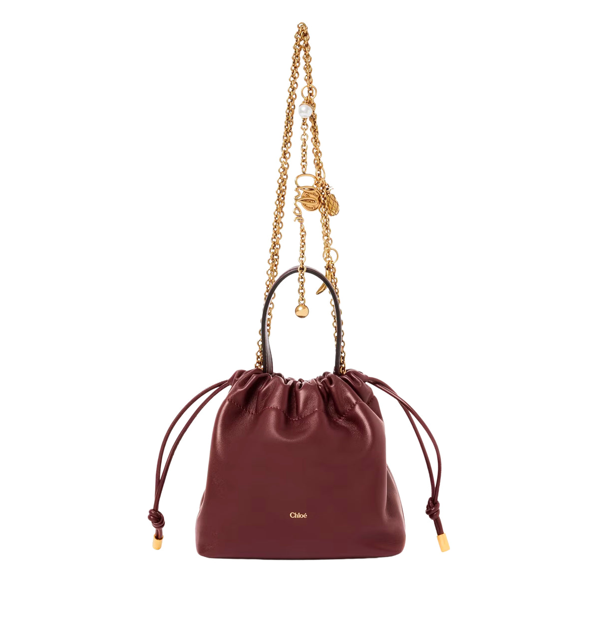 Mini Chloé Icons shoulder bag with chain in soft leather