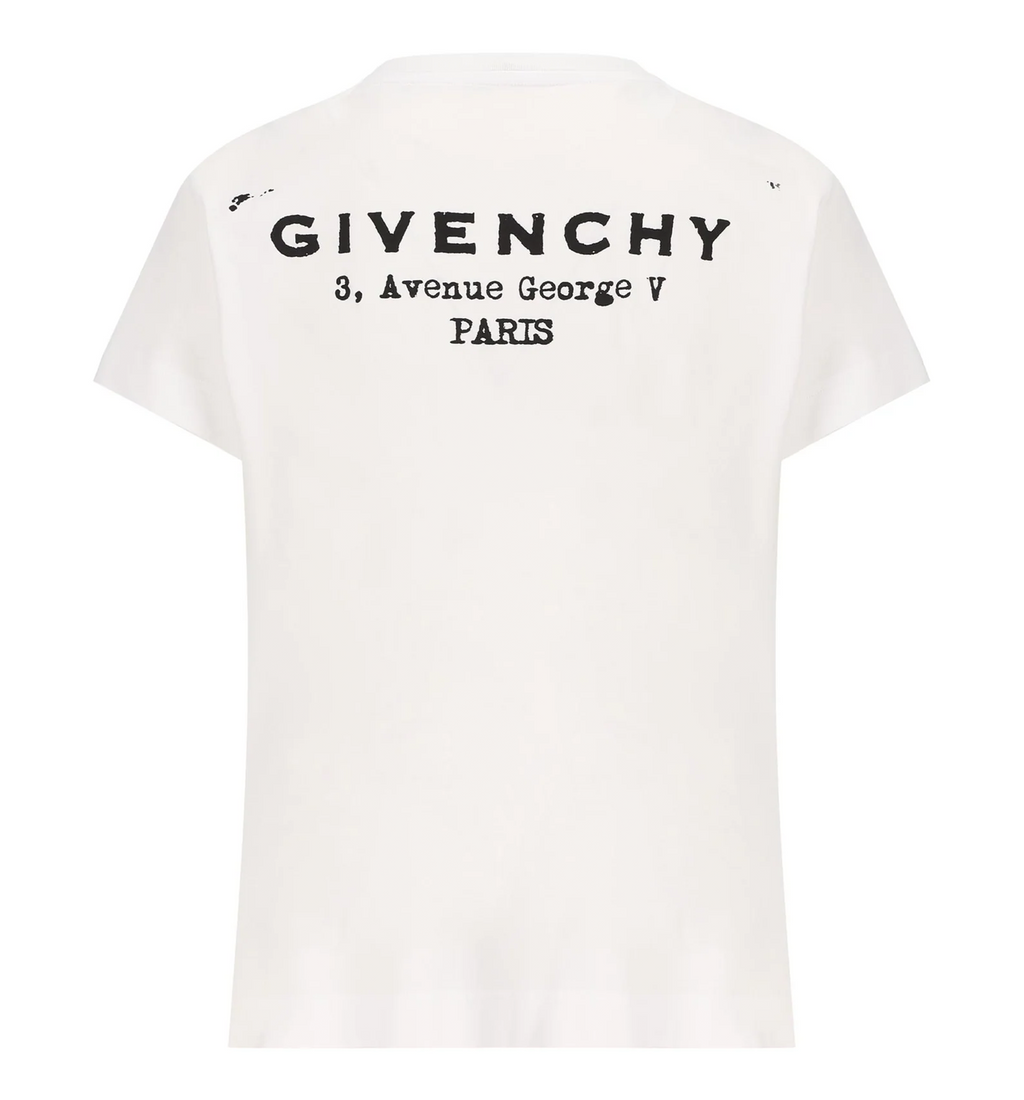 T-Shirt In Cotton With Givenchy Stamp Print