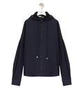 Hooded shirt in cotton and linen